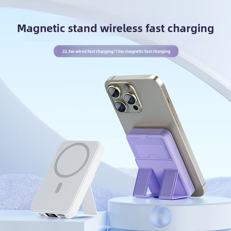 Saturn Lume Orbit Pack 10K Wireless Power Bank-15W Fast Charging Portable Charger with built in Kickstand